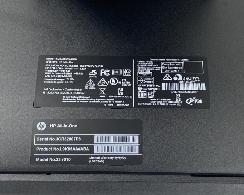 HP 23-r010 AIO Intel Pentium G3260T 2.9GHz 4GB No HDD No OS