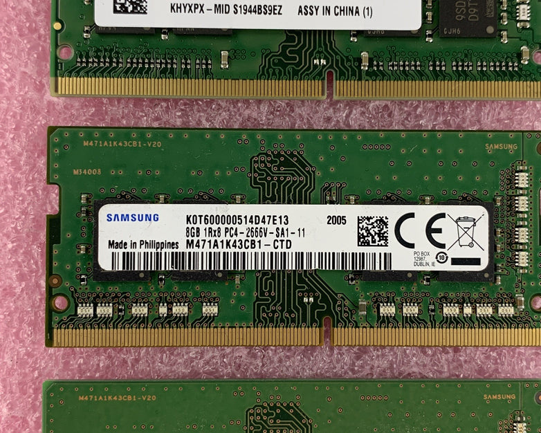 SK Hynix Micron Samsung Kingston 8 GB 1Rx8 PC4-2666V Memory Ram Mixed Lot of 8x