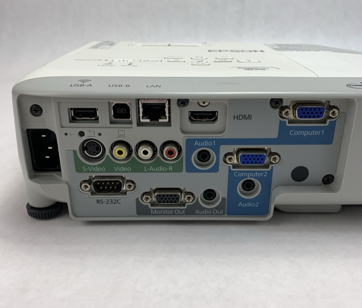 Epson PowerLite W29 H690A LCD Lamp Projector 1075 Hours - No Remote Broken Cover5