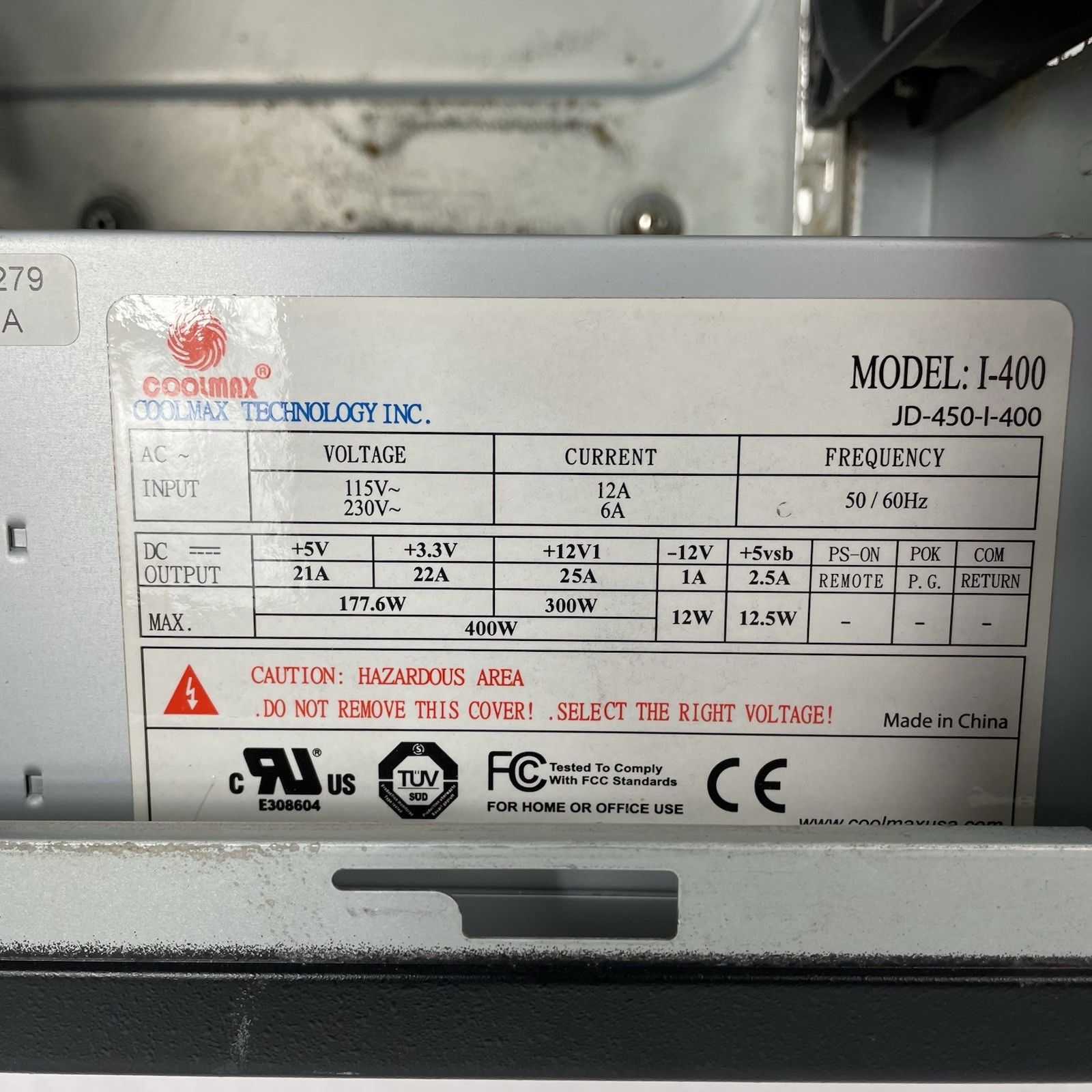 NIXSYS NX23775 Computer Chasis Barebones W/ CoolMax 400W Power Supply Tested