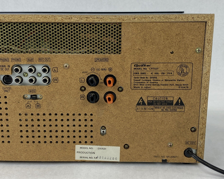 Quazar CR7531 Receiver Tape Deck Tested