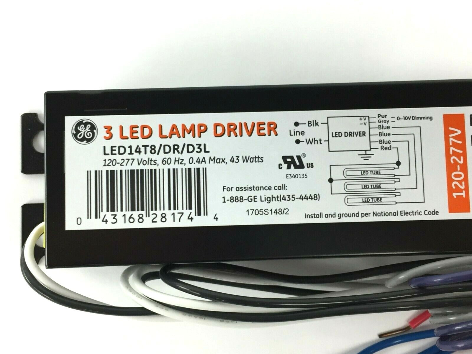 Lot of (2) GE 28174 GE LED14T8/DR/D3L