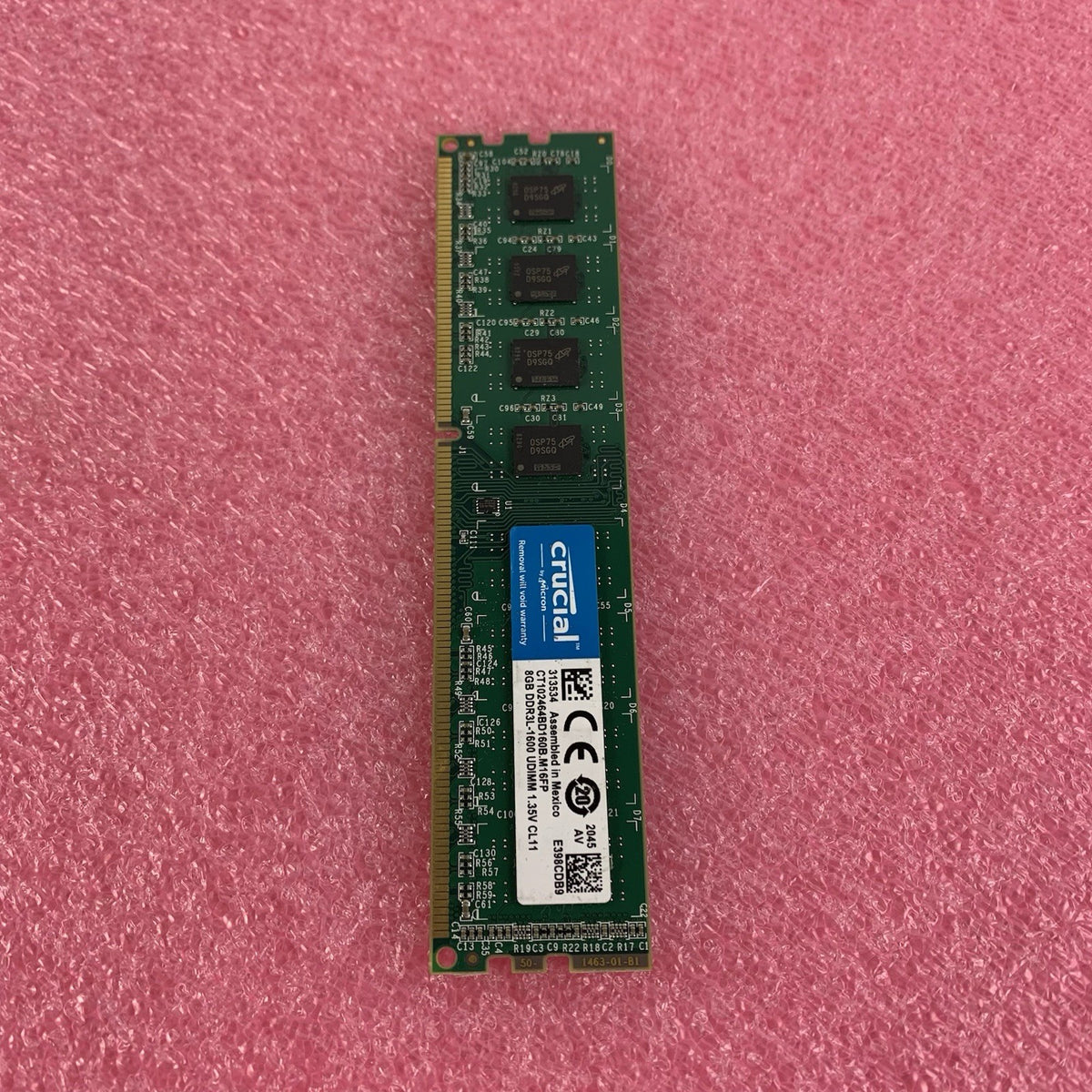Micron CT102464BD160B.M16FP 8GB Memory DDR3L-1600 UDIMM 1.35V CL11 Lot of 23