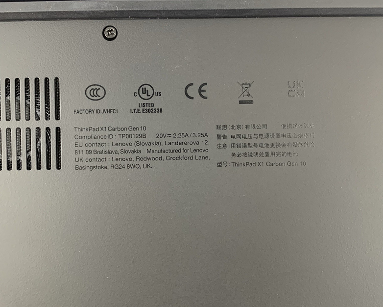 Lenovo ThinkPad X1 Carbon Gen 10 i7-1260p 2.1 GHz 16 GB Ram No OS/SSD/AC/Batt