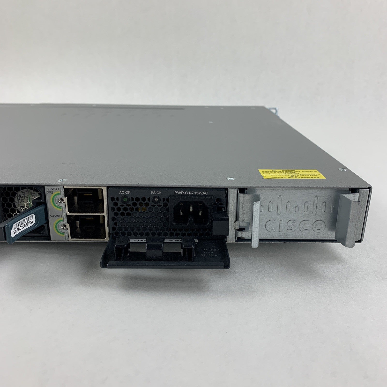 Cisco WS-C3850-48P-S 48 Port POE+  Tested Reset Gigabit Switch 1x Power Supply