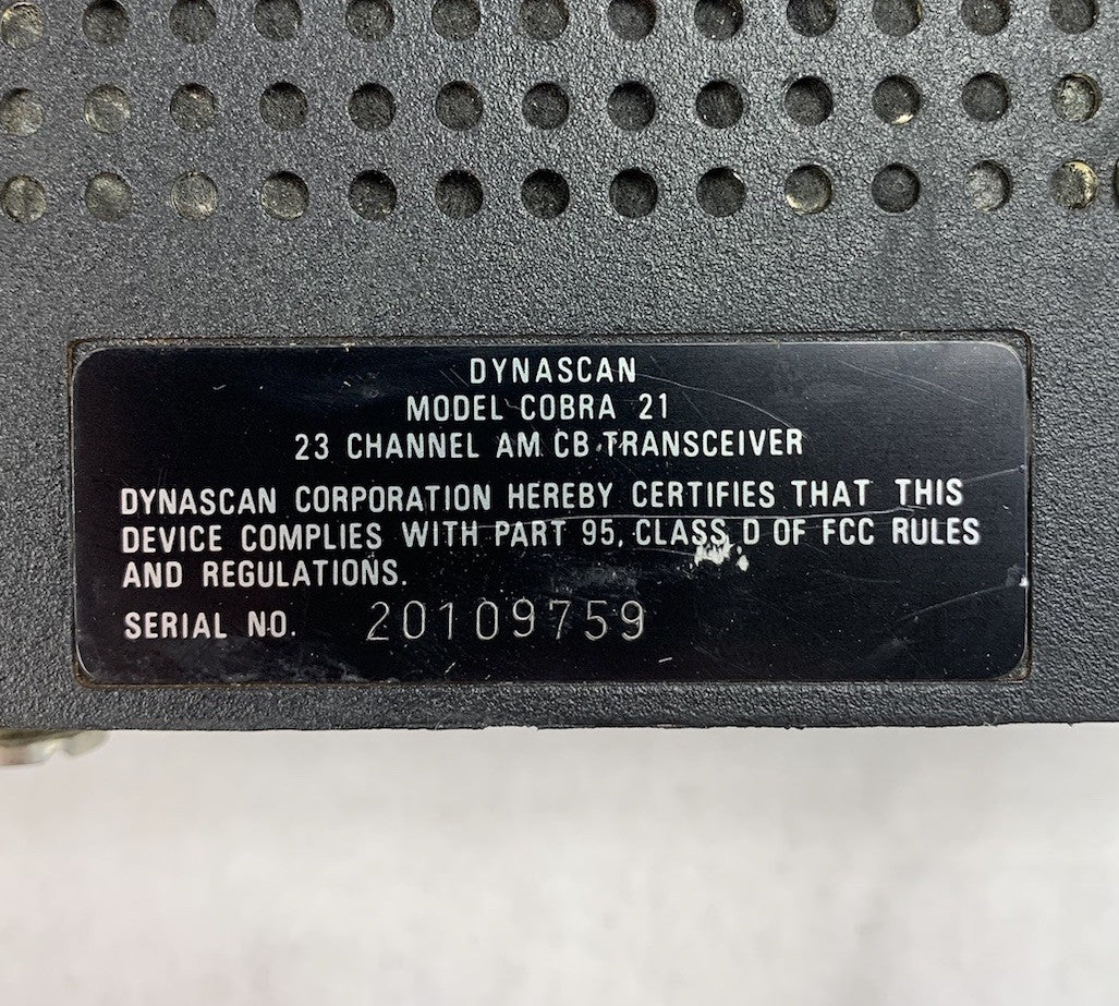 Dynascan Cobra 21 23-Channel AM CB Transceiver w/ Microphone