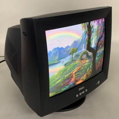 Dell E772c 17" Color CRT VGA Computer Monitor Retro Gaming Grade B Bad Button