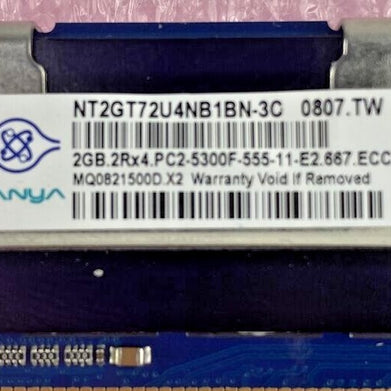2GB Nanya NT2GT72U4NB1BN-3C 2Rx4 PC2-5300F DDR2 ECC Server Memory RAM