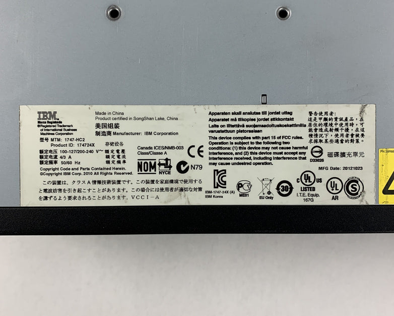 IBM 1747-HC2 69Y2921 170-6070-01 System Storage Enclosure Chassis 2x Power Supp
