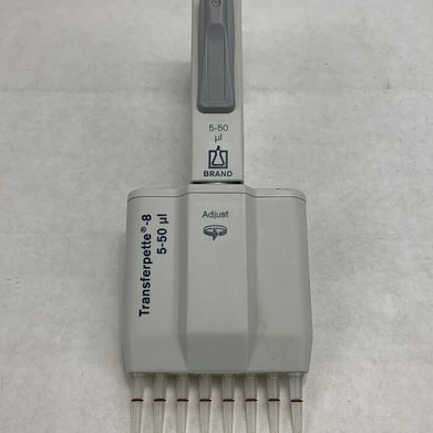 BrandTech Transferpette -8 5-50 µL 8 Channel Adjustable Pipette