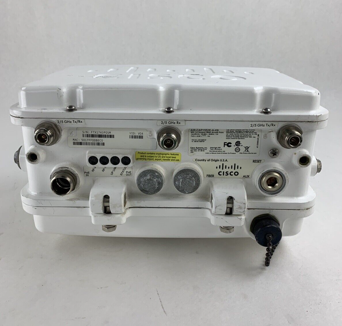 Cisco AIR-CAP1552E-A-K9  Outdoor Mesh Wireless Access Point Tested and Reset