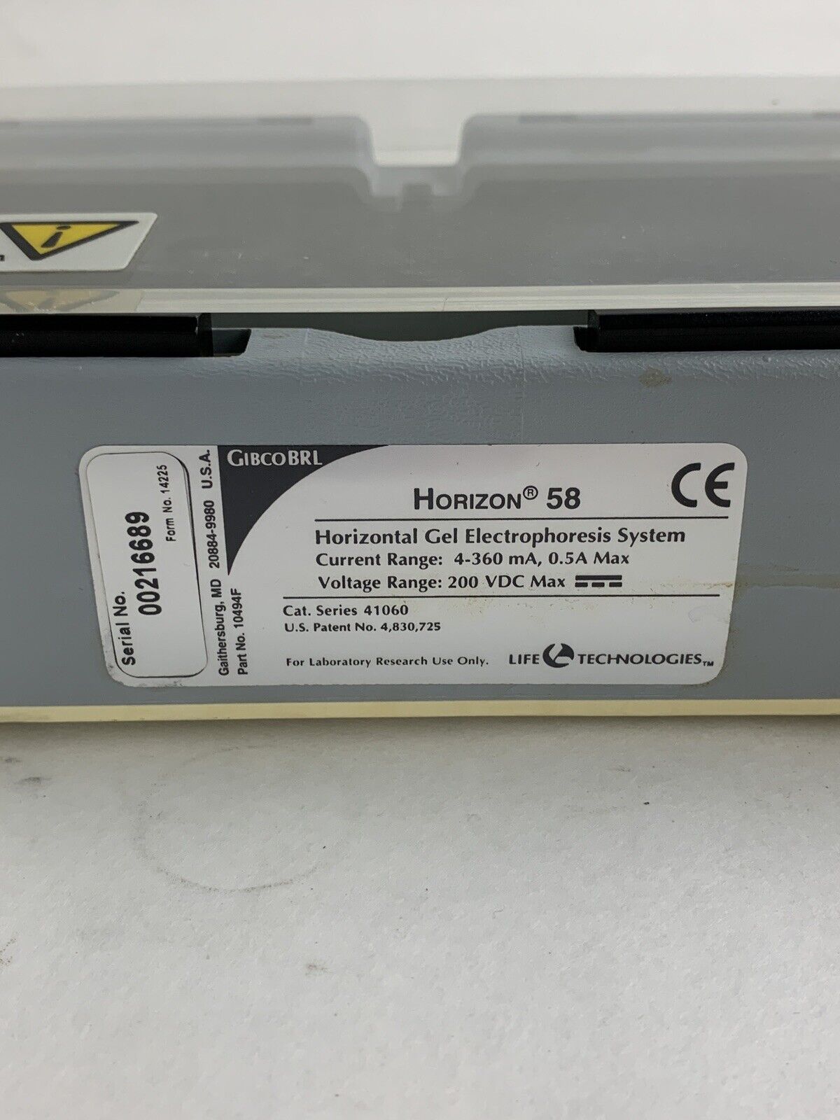 Horizon 58 Life Technologies Gibco Brl Electrophoresis Apparatus