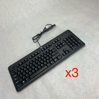 Lot of 3 HP KU-1156 USB Keyboard