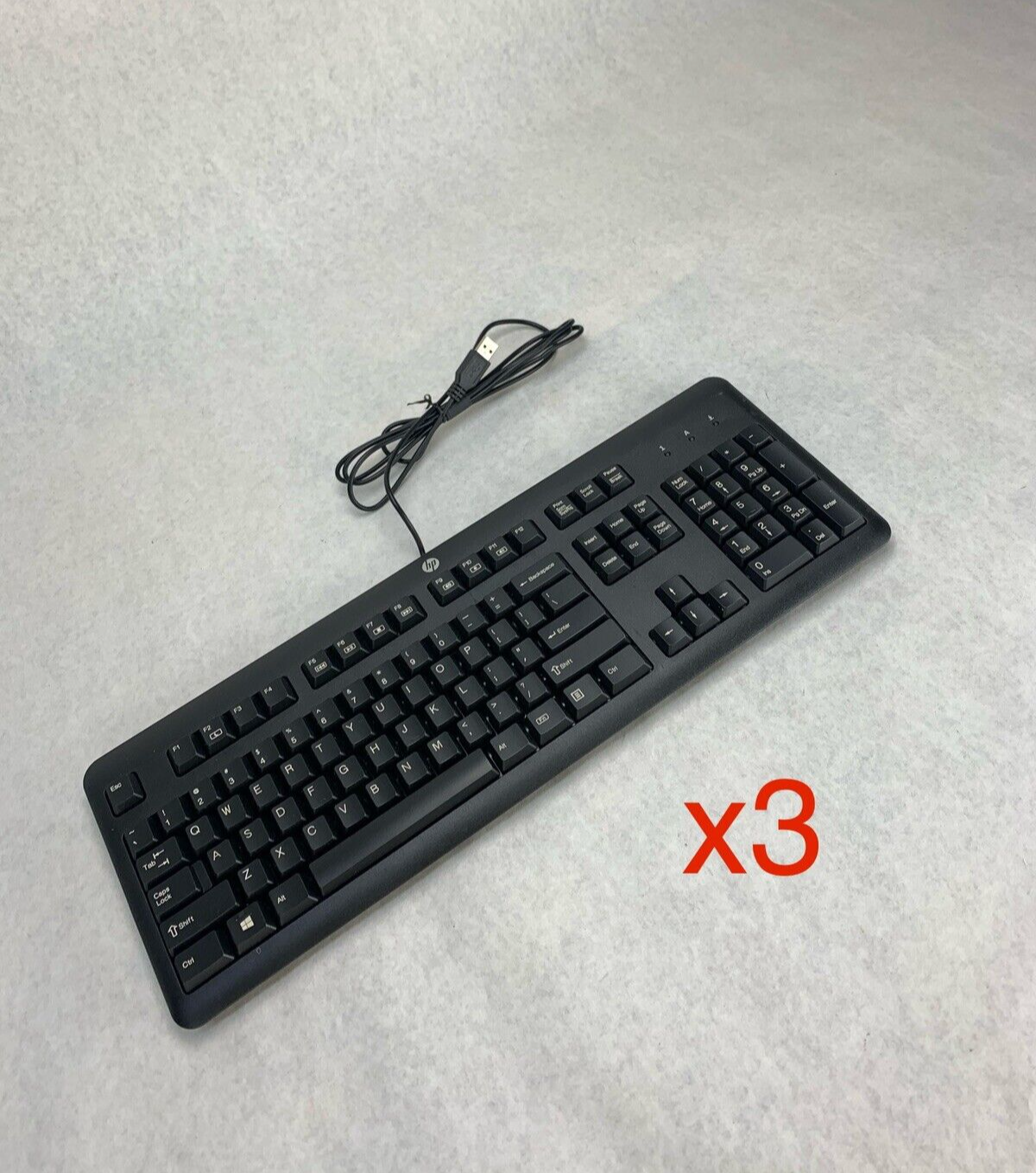 Lot of 3 HP KU-1156 USB Keyboard