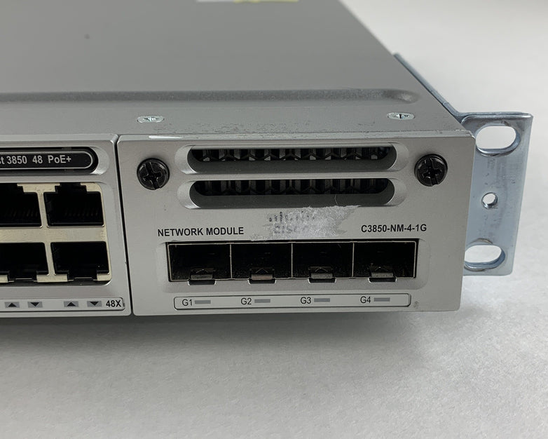 Cisco WS-C3850-48P-S V06 Catalyst 3850 w/ C3850-NM-4-1G Switch Tested Reset