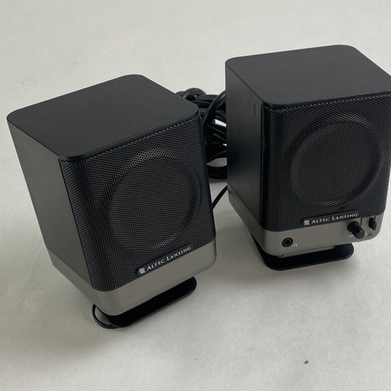 Altec Lansing Pair of Mini Portable Computer Speakers 221 For Parts or Repair