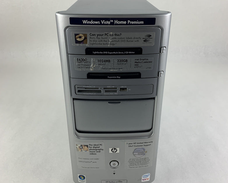 HP Pavilion A1720N MT Core 2 Duo 6300 1.86 GHz 3 GB RAM No HDD No OS