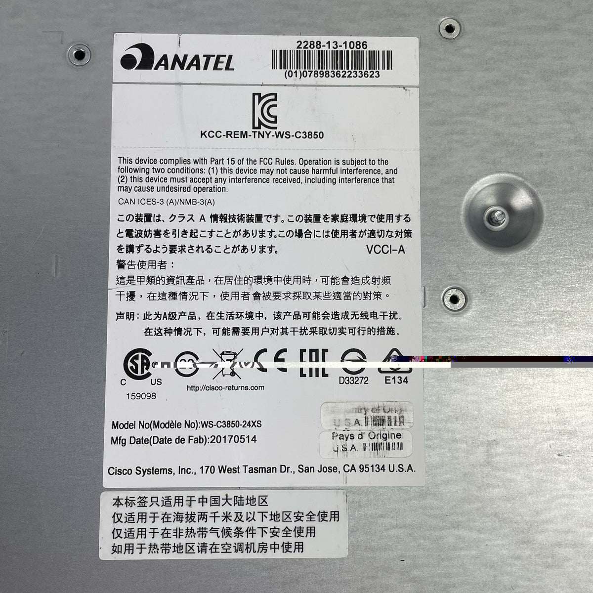 Cisco Catalyst WS-C3850-24XS-S V02 24 Port 1X PSU 24x SFP+ Switch - Tested11
