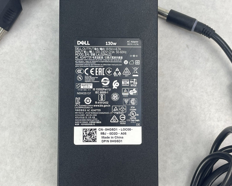 Dell LA130PM121 7.4mm Barrel 19.5V 6.7A 130W AC Adapter Lot of 5
