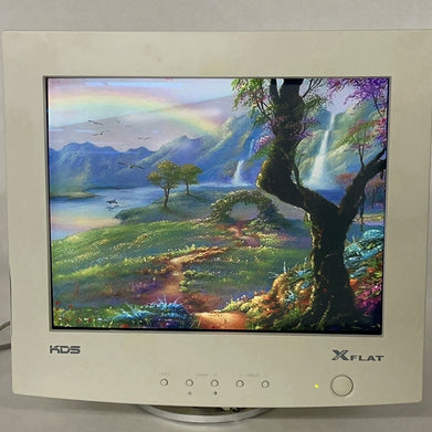 KDS 17" CRT Retro Gaming Monitor XF-70 Xflat Korea Data Systems Broken Stand