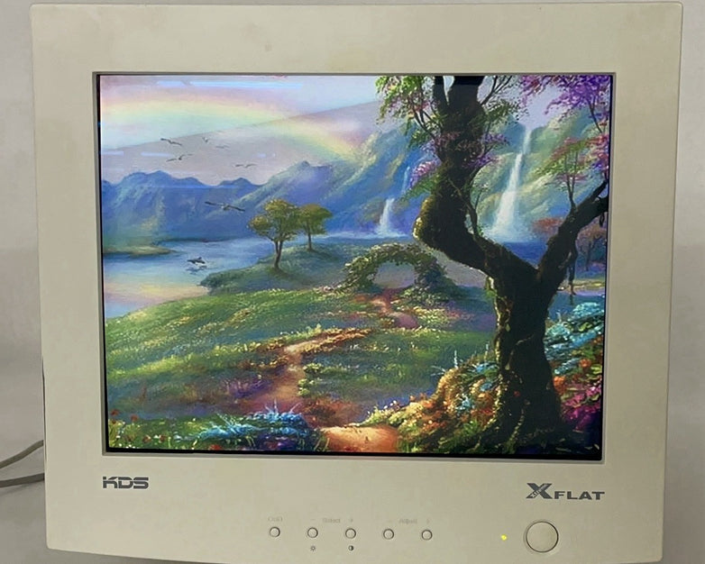 KDS 17" CRT Retro Gaming Monitor XF-70 Xflat Korea Data Systems Broken Stand