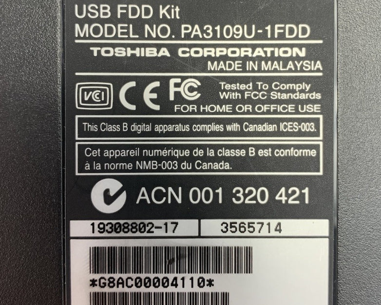 Toshiba PA3109U-1FDD USB Floppy Disc Drive