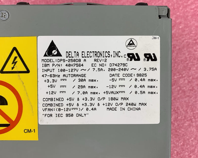 Delta DPS-250DB A 40H7564 250W Computer Power Supply