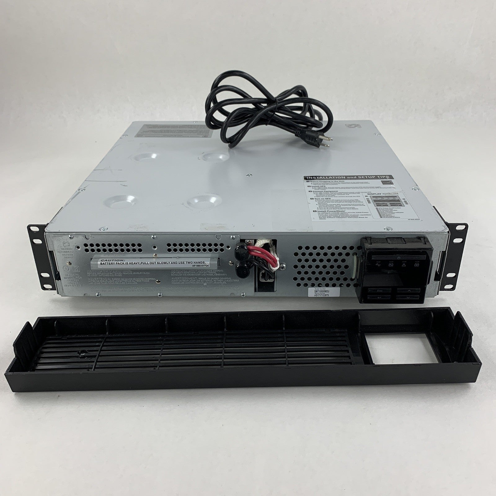 APC SMT1000RM2U Smart UPS Back Up Tested No Batteries w/ Faceplate