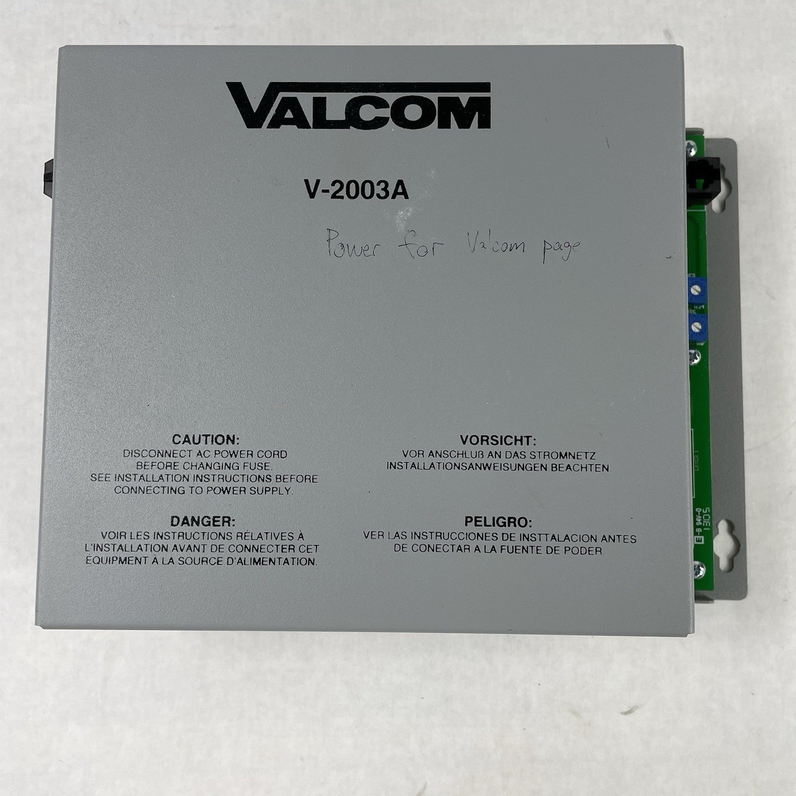 Valcom Model V-2003A 3 Zone Page Control Untested Parts or Repair