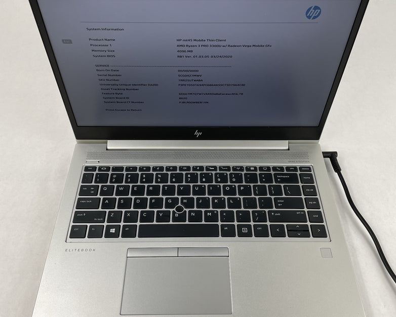 HP mt45 14" Ryzen 3 Pro 3300U 2.10 GHz 4 GB RAM No SSD/OS/AC