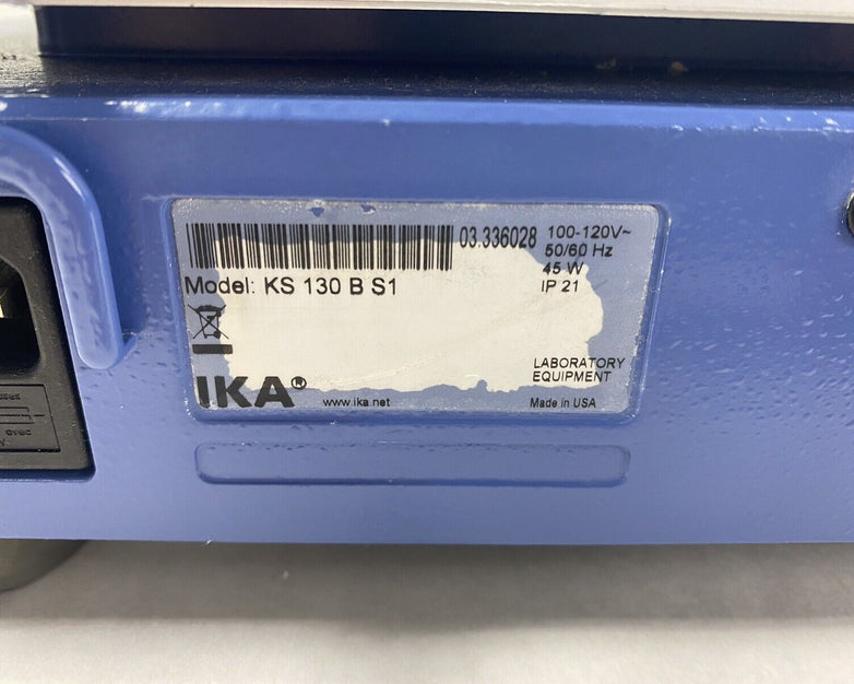 IKA KS 130 B S1 Low Profile Orbital Laboratory Shaker Power Tested No Power Cord