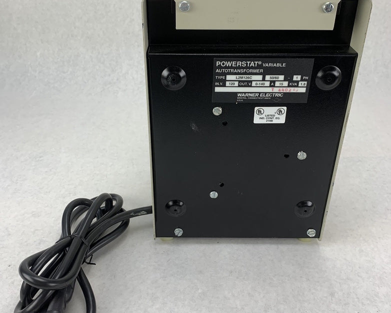 Warner Electric L2M126C Powerstat Variable Autotransformer - Tested