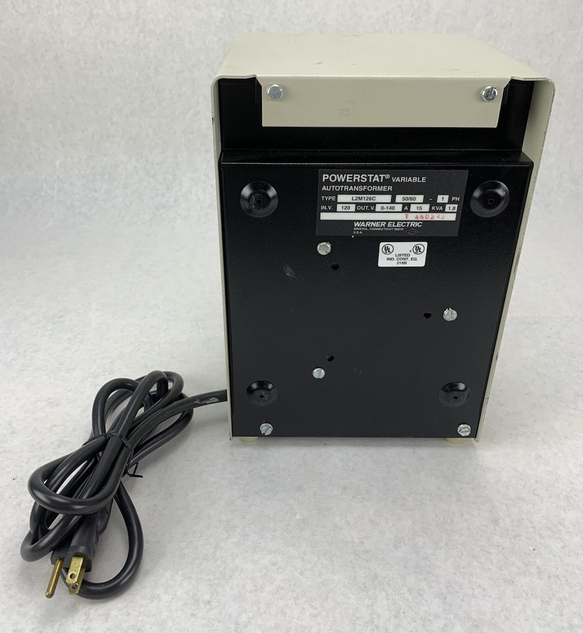 Warner Electric L2M126C Powerstat Variable Autotransformer - Tested4