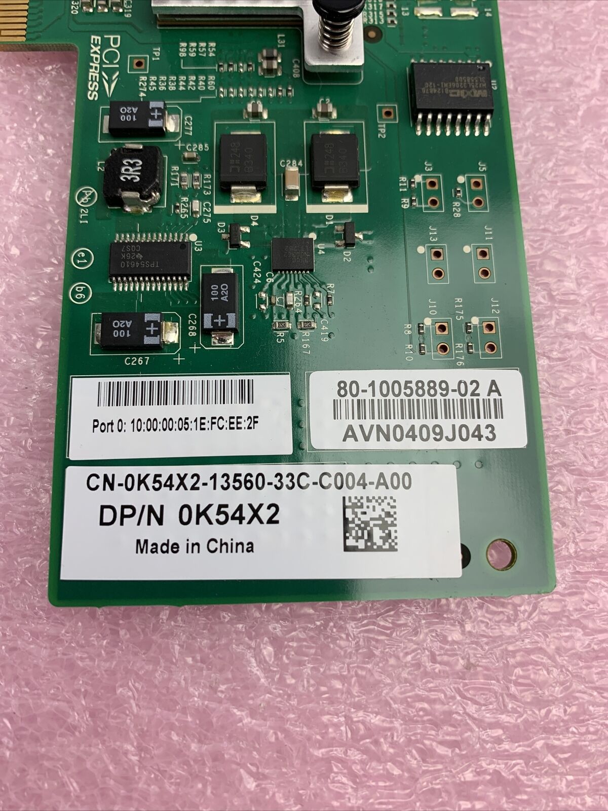 DELL K54X2 BROCADE 815 8GB SINGLE PORT PCI-E FIBRE CHANNEL HOST BUS ADAPTER