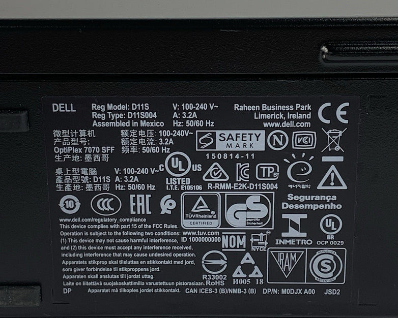 Dell OptiPlex 7070 SFF Core i5-9500 3.00 GHz 1x 4 GB Ram No OS No HDD