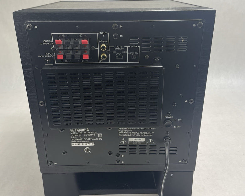 Yamaha Subwoofer YST-SW215 Powered Black Wood Grain 95 Watts
