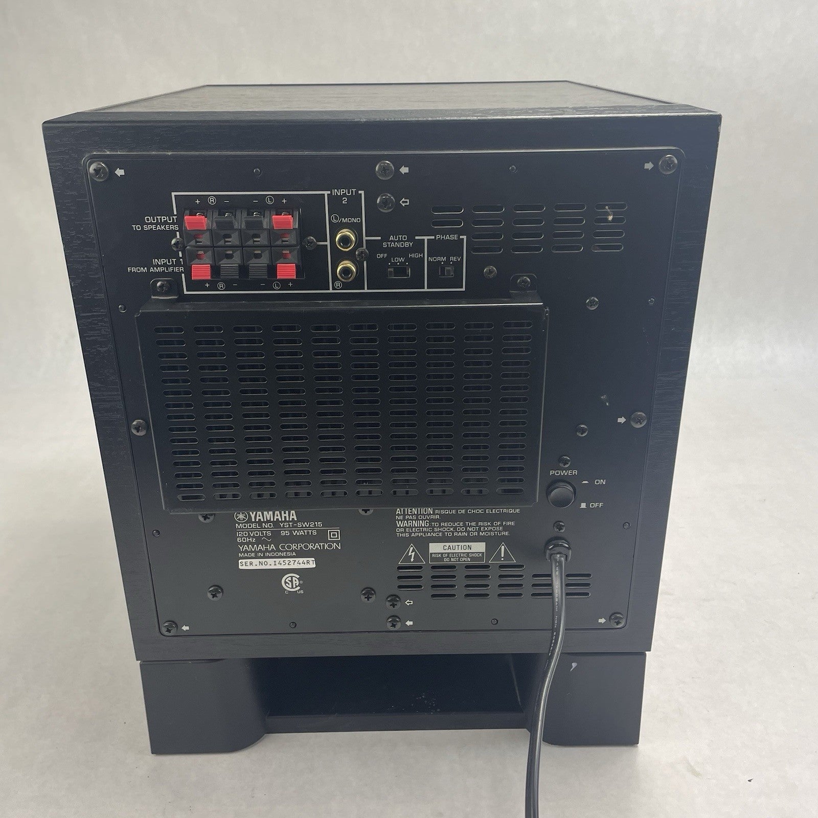 Yamaha Subwoofer YST-SW215 Powered Black Wood Grain 95 Watts5