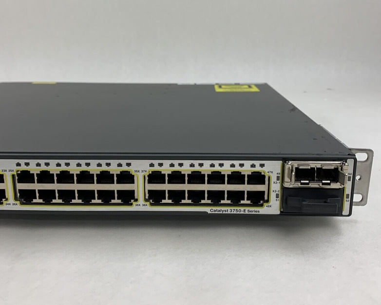 Cisco WS-C3750E-48TD-S V01 48-Port Gigabit Switch Tested Reset