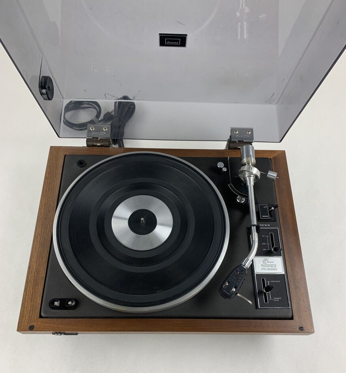 Sansui FR-3060 Automatic Turntable Tested Tone Lift Sticks Parts and Repair