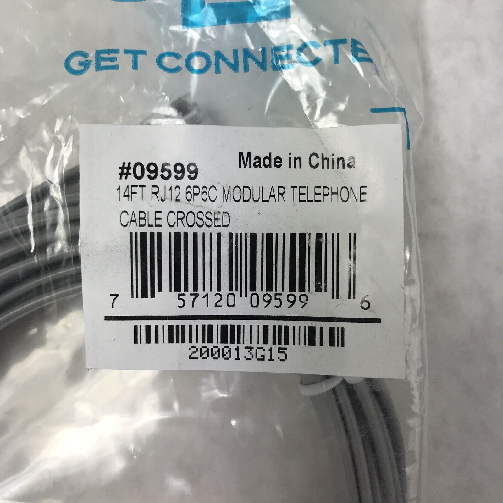 14ft RJ12 6P6C Modular Telephone Cable Crossed Line Cord (Lot of 10)