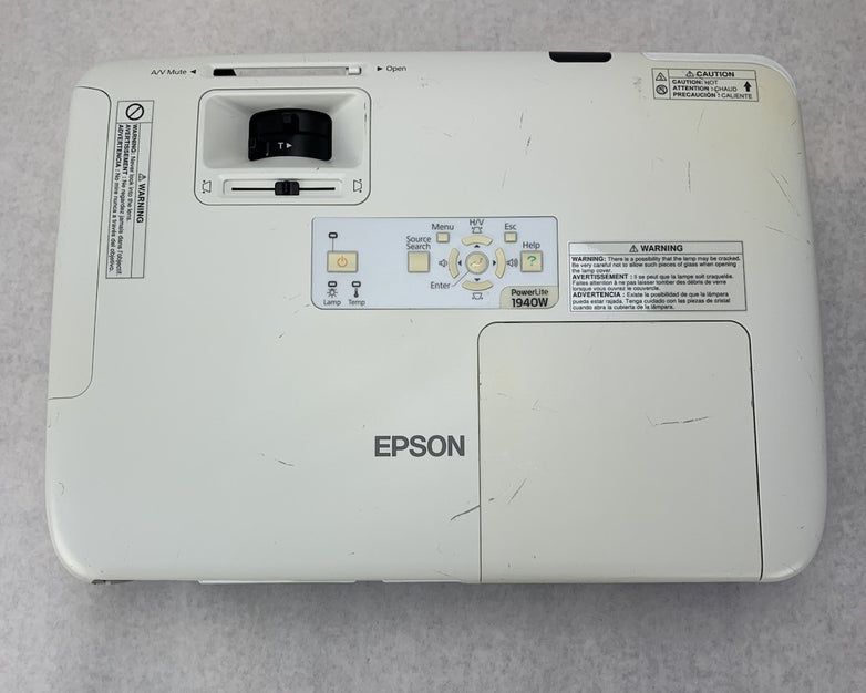 Epson PowerLite 1940W H474A LCD Lamp Projector 2703 Hours - No Remote
