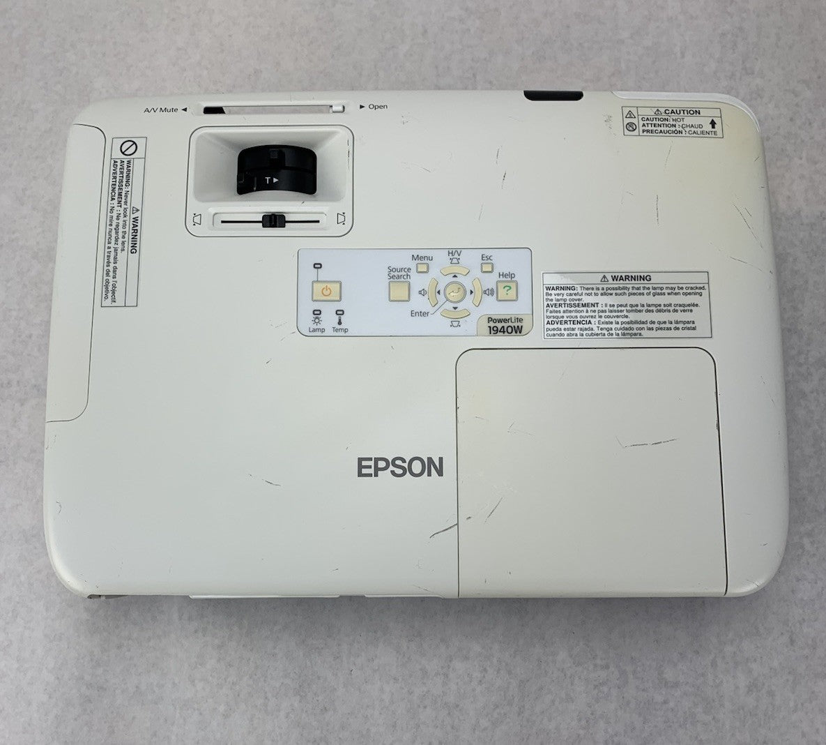 Epson PowerLite 1940W H474A LCD Lamp Projector 2703 Hours - No Remote6