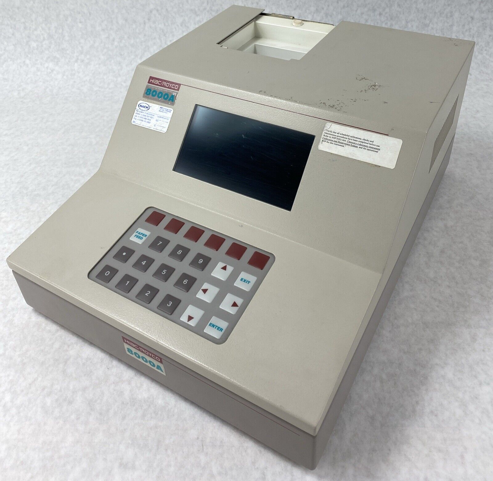 HIAC Royco 8000A Liquid Particle Counter NO ACCESSORIES FOR PARTS or REPAIR