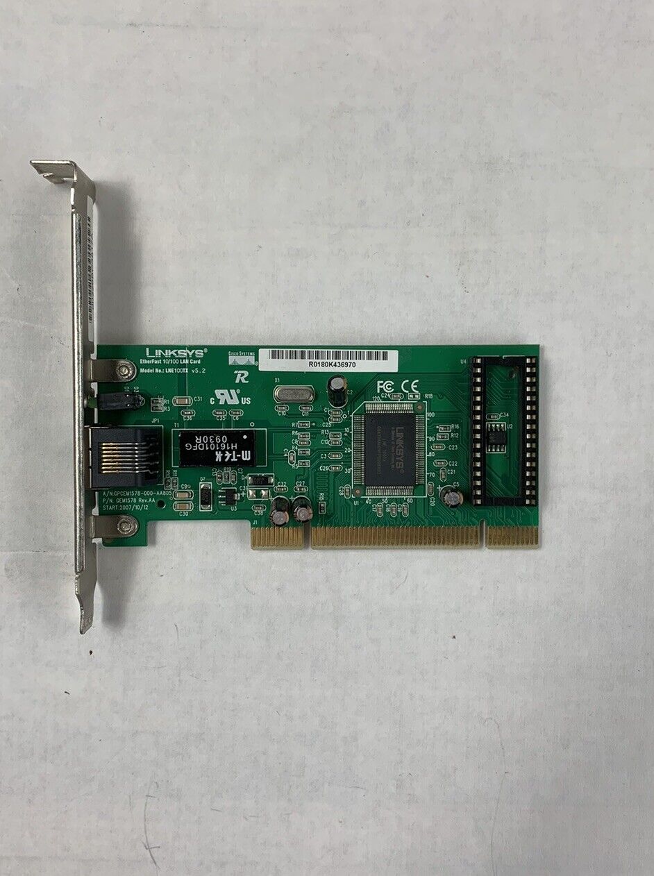 Linksys GEM1578 Rev.AA EtherFast 10/100 LNE100TX LAN PCI Card (Lot of 2)