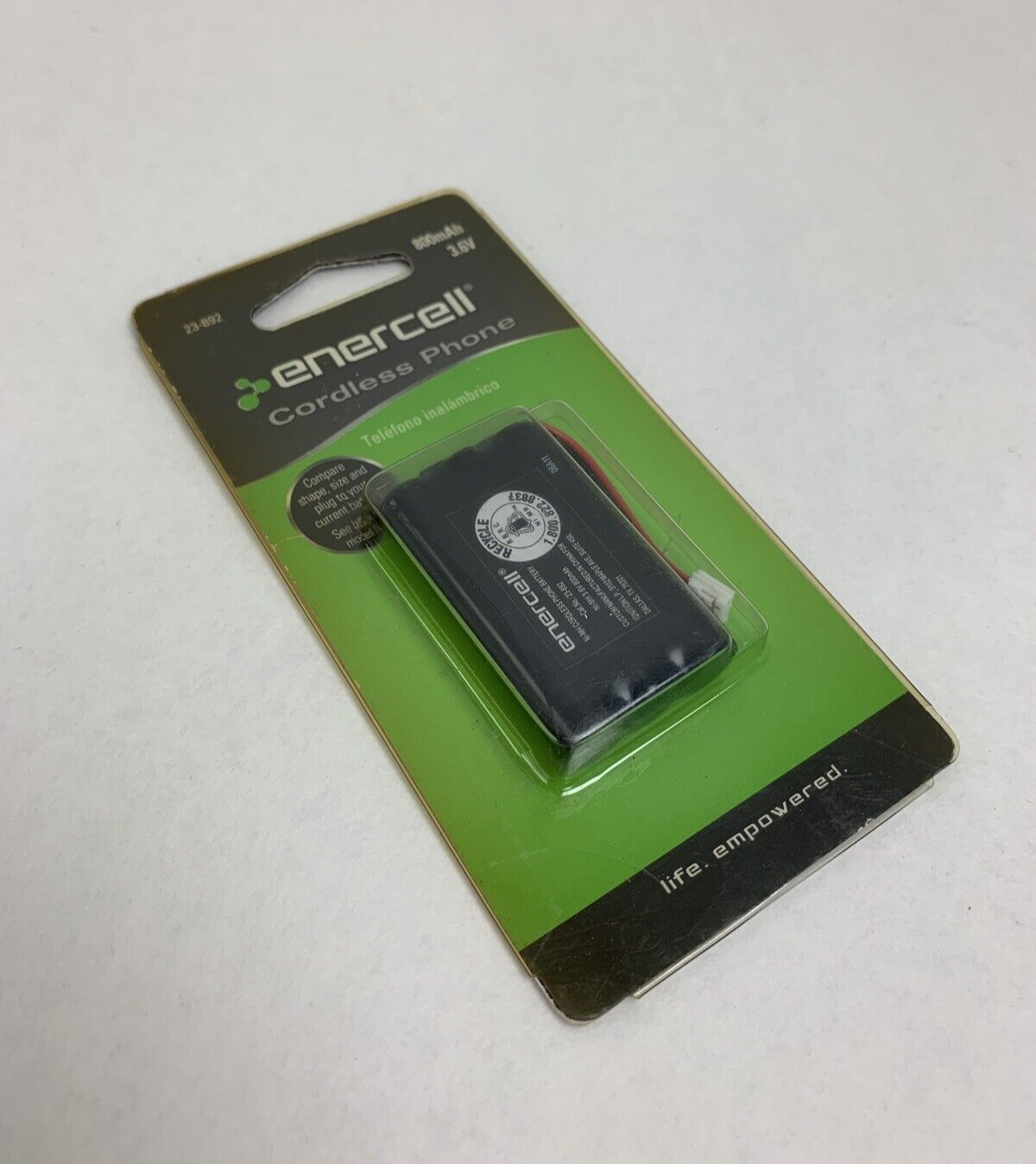 Enercell Cordless Phone Battery 800mAh 3.6 V Ni-MH 23-892 Radio Shack New