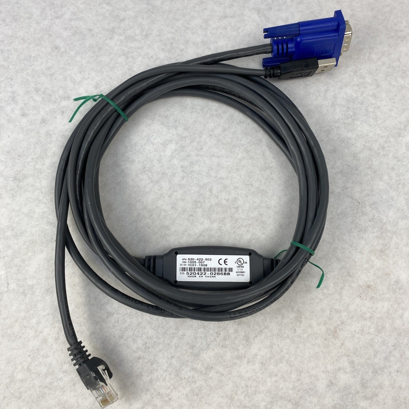Avocent USBIAC-10 USB and VGA integrated CAT5 KVM Server Cable 520-422-5022