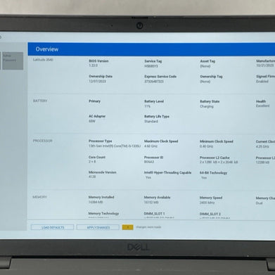Dell Latitude 3540 Intel Core i5-1335U 3.96 GHz 16 GB RAM 15.6" No SSD No OS