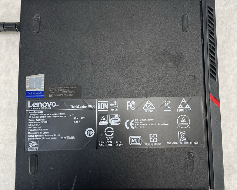 Lenovo ThinkCentre M600 Pentium J3710 1.60 GHz 1x8 GB Ram No HDD No OS
