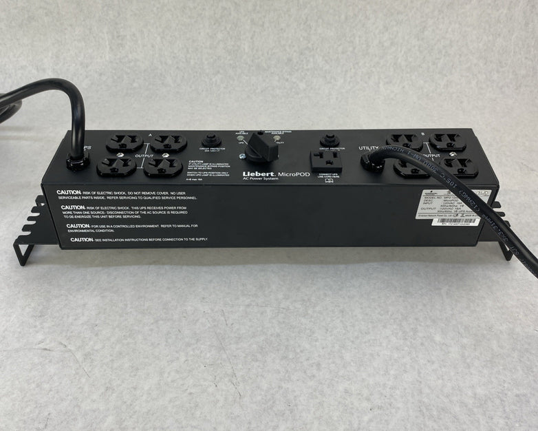 Emerson MP2-120C Liebert MicroPOD AC Power System 120V 16A - Two Straight 5-20P