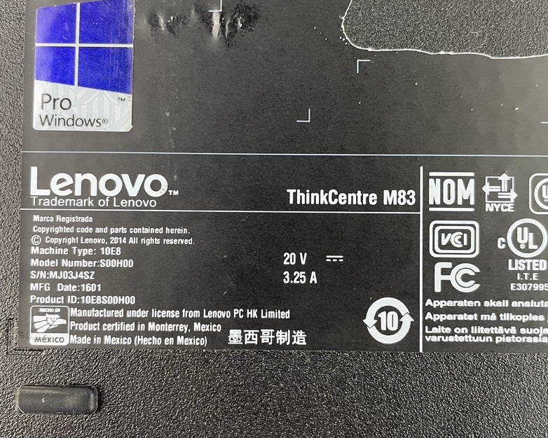 Lenovo ThinkCentre M83 Micro i5-4570TE 2.70 GHz 4 GB RAM No SSD/OS/AC